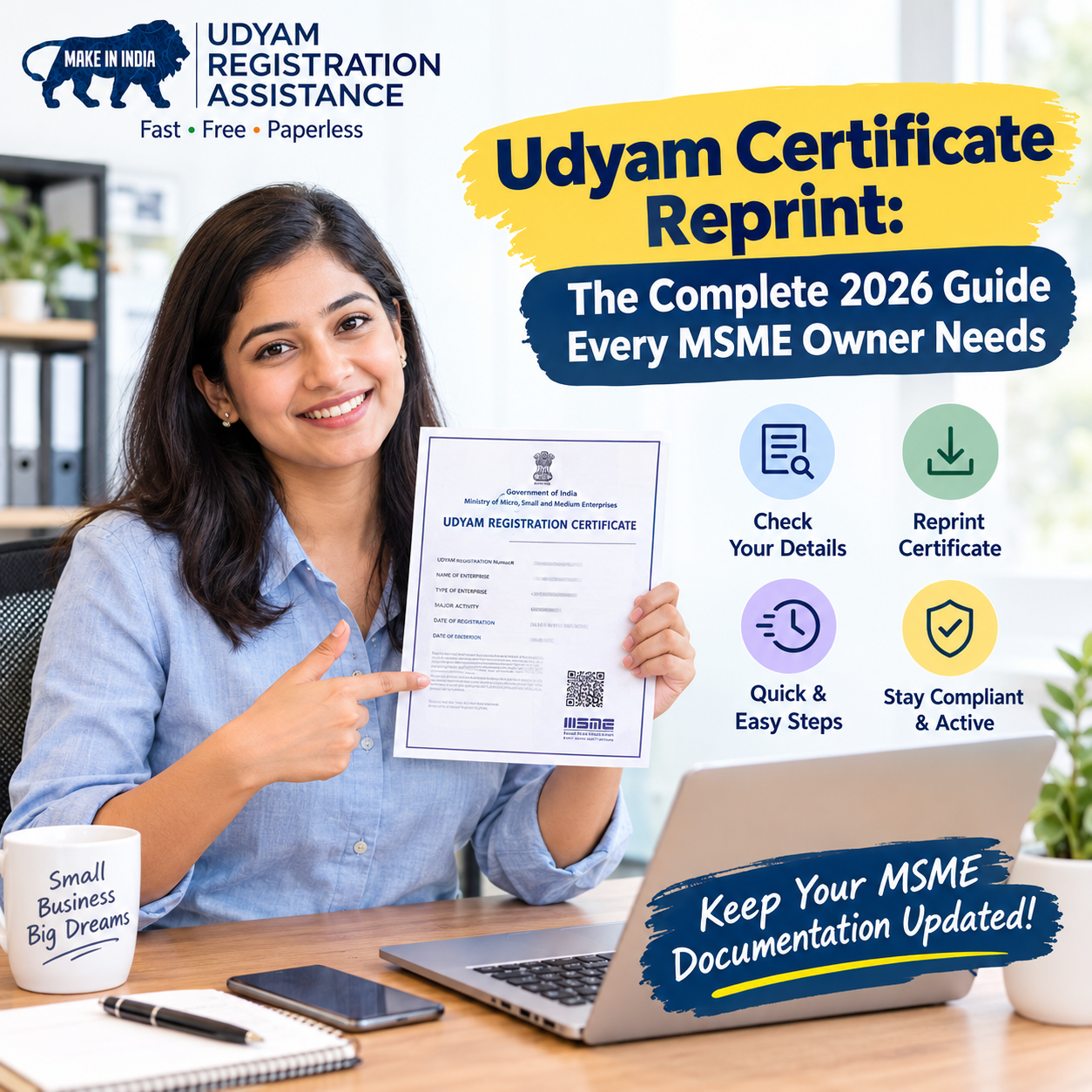 Udyam Certificate Reprint: The Complete 2026 Guide Every MSME Owner Needs